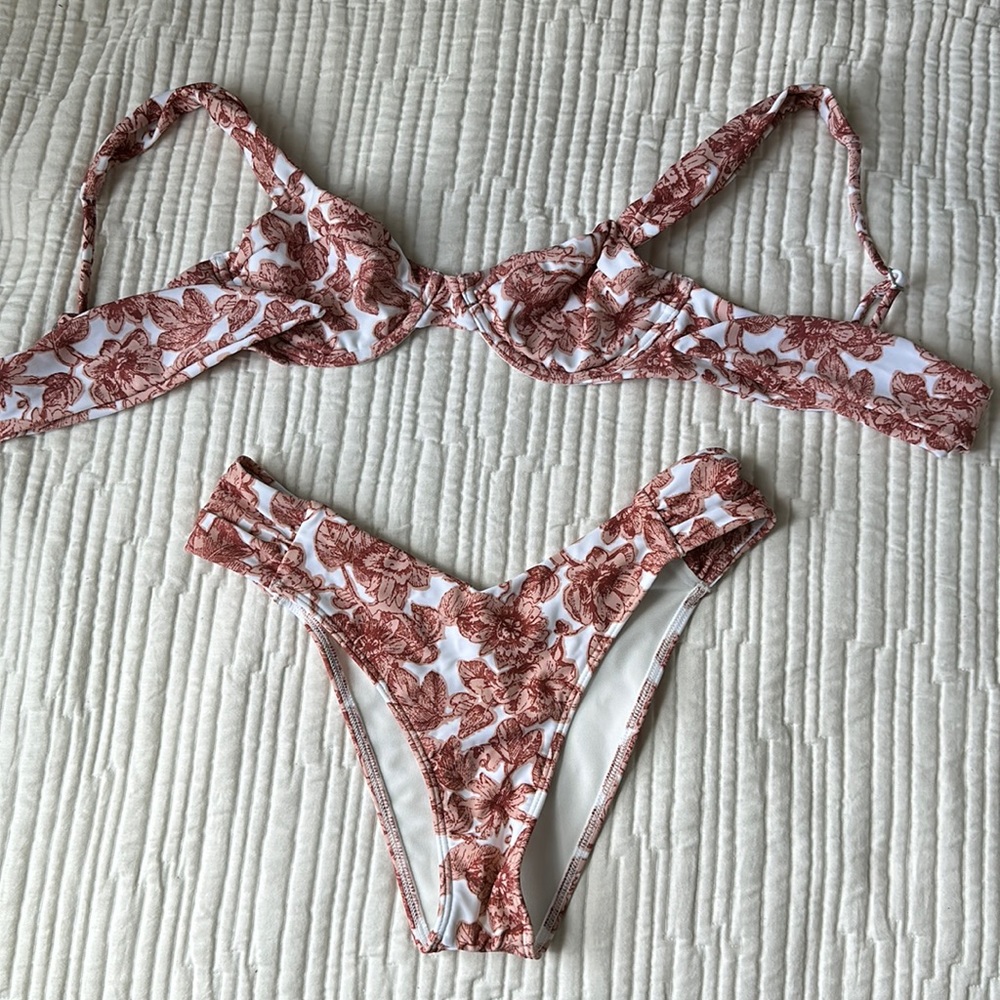 Pink Floral Abercrombie and Fitch Bikini Set